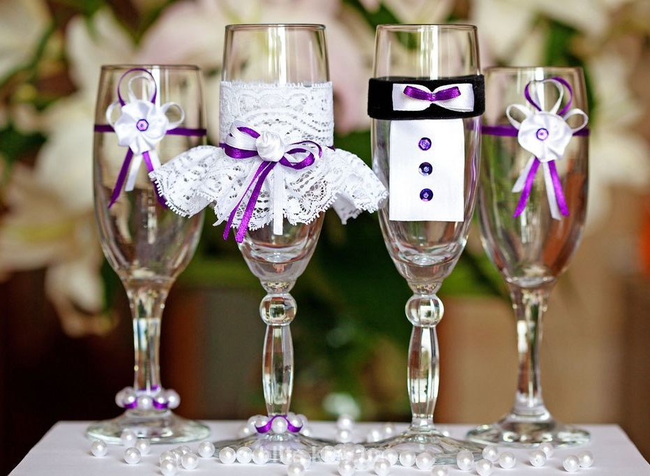 Мастер-класс: свадебные бокалы своими руками - - Всё о свадьбе - Новый natali-fashion.ru