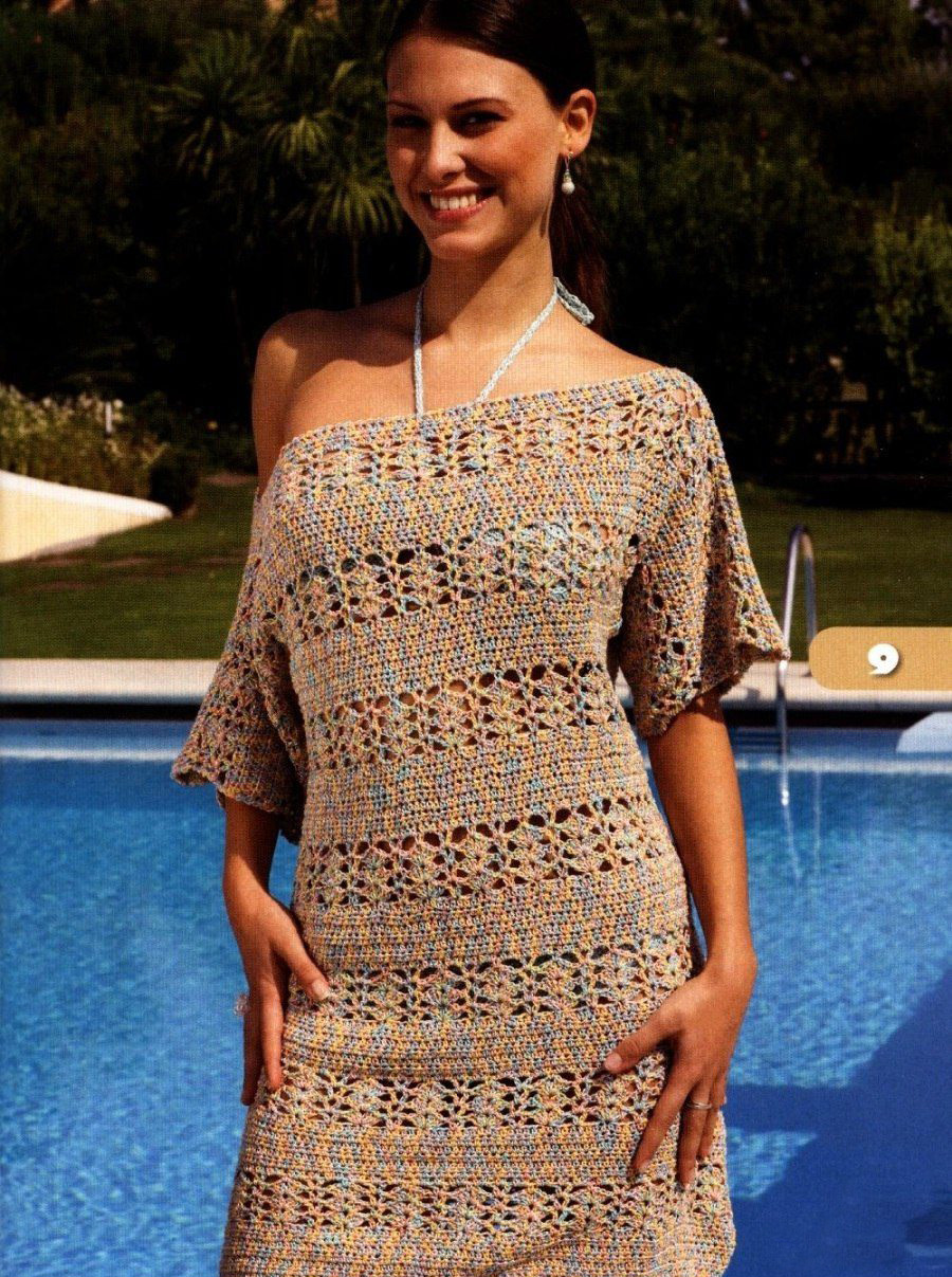 Вязаное летнее платье